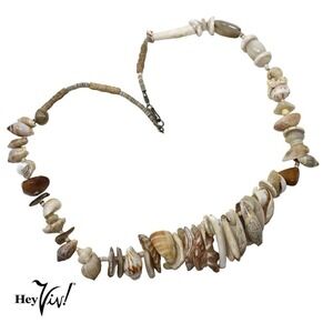 Vintage Shell and Bead Necklace Summer Beach Down the Shore Style 24" - Hey Viv